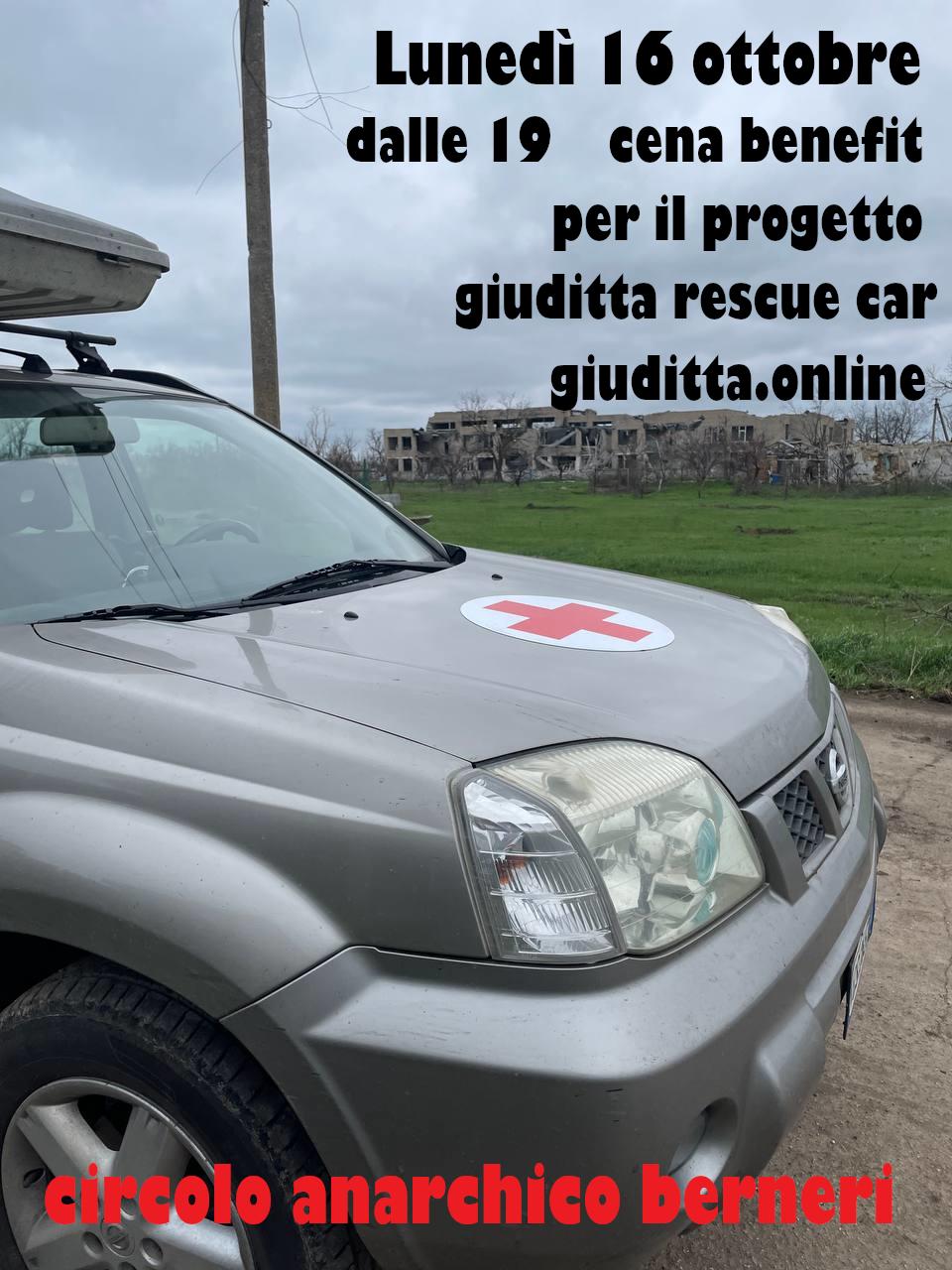 Cena benefit per il progetto ‘Giuditta rescue car’