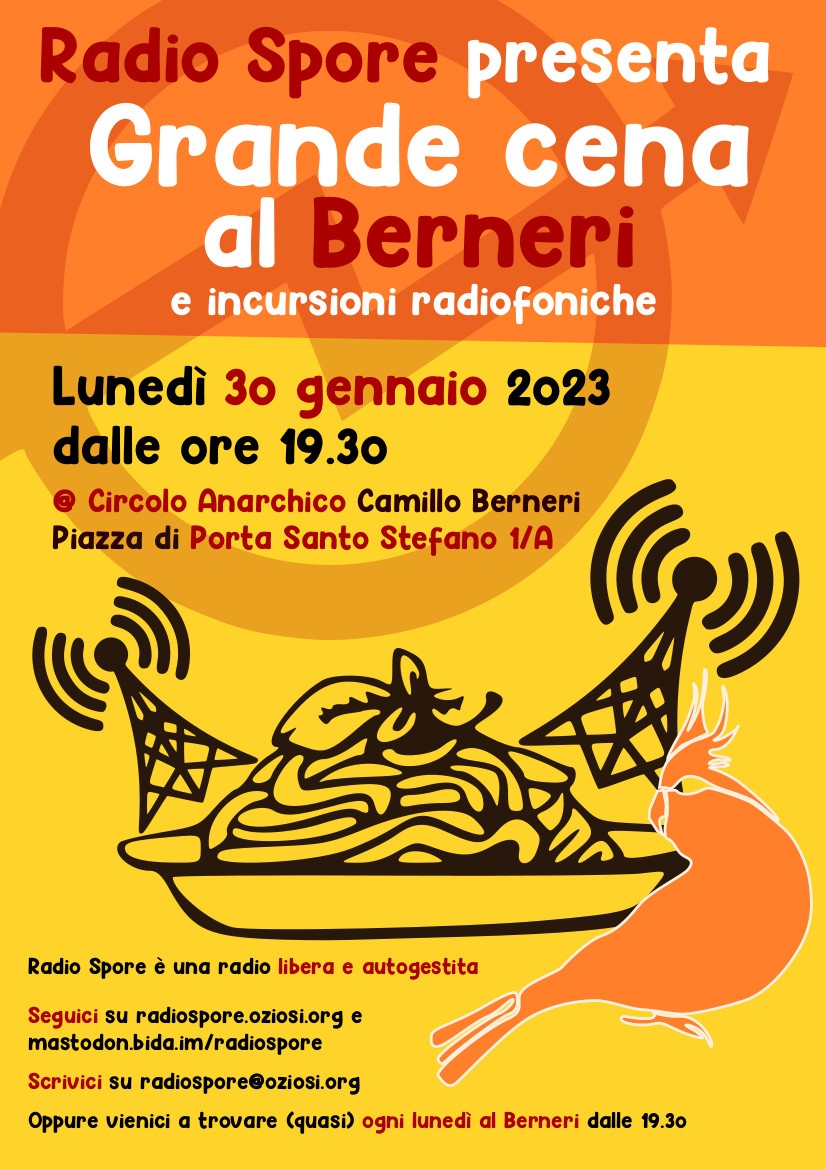 Locandina benefit Radio al Berneri