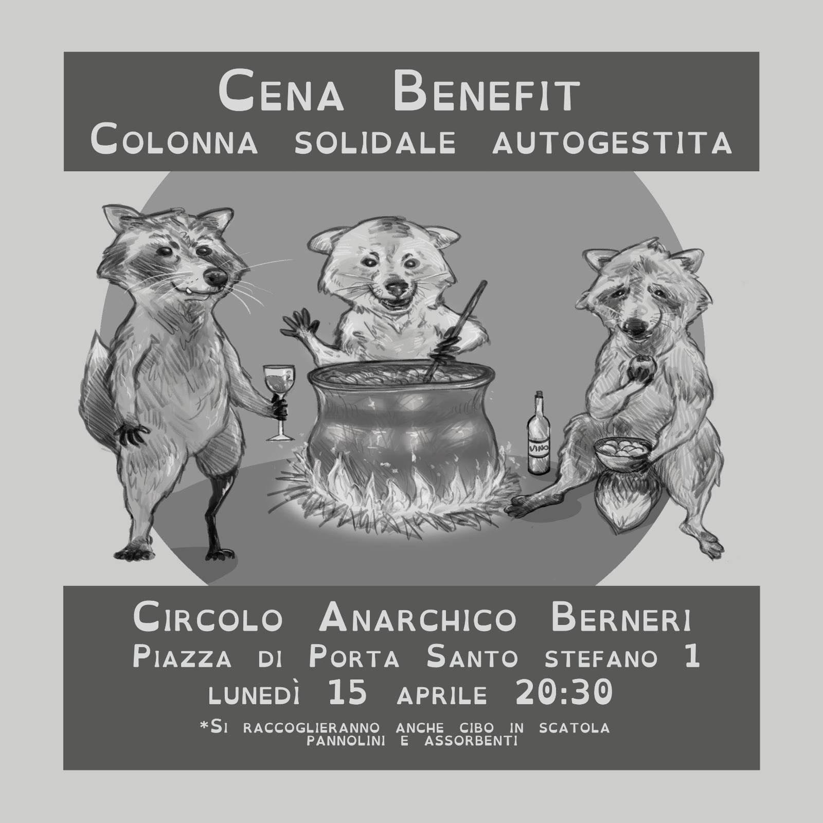 Cena benefit Colonna Solidale Autogestita