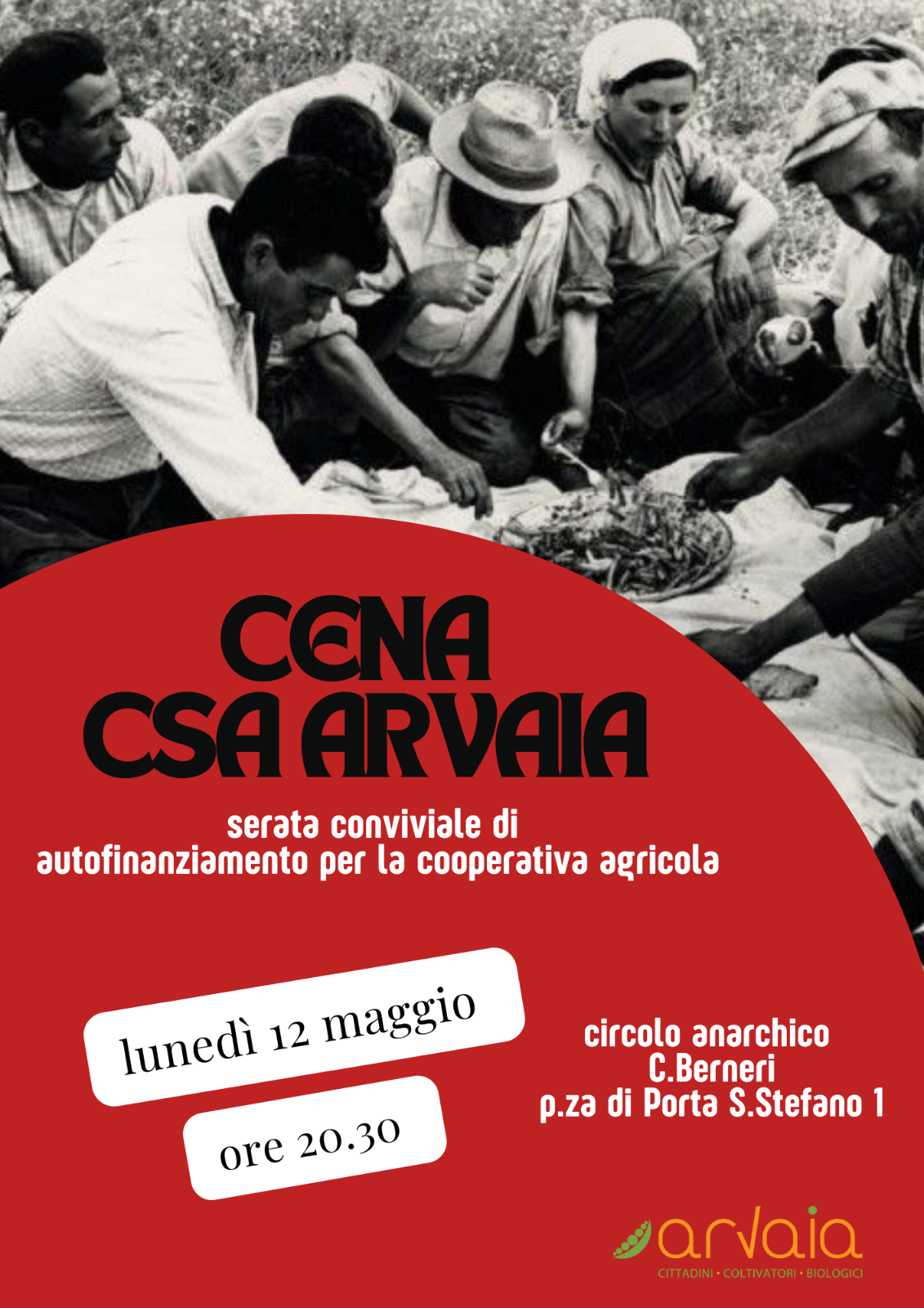 Lunedì 5/5 – Mensa popolare autogestita – Benefit per la CSA ARVAIA
